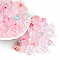 Transparent Acrylic Beads, Oval, Two Tone, Pink, 14x10x8.6mm, Hole: 1.8~2mm, about 23pcs/20g