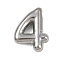 304 Stainless Steel Pendants, Figure Charms, Stainless Steel Color, Number 4, 20.5x16x5.5mm, Hole: 3x2mm