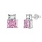 Rectangle 925 Sterling Silver Micro Pave Cubic Zirconia Stud Earrings for Woman, Real Platinum Plated, 13.5x10mm
