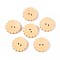 Spray Painted Natural Wood Buttons, Gear, 2-Hole, Navajo White, 27.5x6mm, Hole: 2.2mm