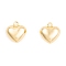 Ion Plating(IP) Brass Pendants, Cadmium Free & Nickel Free & Lead Free, Heart Charms, Real 18K Gold Plated, 16x15x8mm, Hole: 2mm