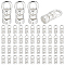 50Pcs Brass Cord Ends, Silver, 9x3.5mm, Hole: 2.5mm, Inner Diameter: 2mm