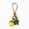 Imitation Leather Pendant Decoration, with Alloy Rings, for Bag Ornaments, Lemon, 145x35mm