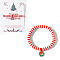 Elegant Christmas Handmade Polymer Clay Heishi Beaded Stretch Bracelets, Enamel Charm Bracelets for Women, Christmas Wreath, 6-7/8 inch(17.5cm)