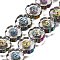 Electroplated Transparent Glass Beads Strands, Flower, Colorful, 14x14.5x5mm, Hole: 0.9mm, about 29pcs/strand, 15.94''(40.5cm)