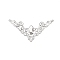 Iron Filigree Joiners, Etched Metal Embellishments, Corner Shape with Flower, Platinum, 31x56.5x1.5mm