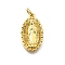 Oval with Virgin Mary Pattern Brass Pendants, Cadmium Free & Lead Free, Long-Lasting Plated, Rack Plating, with Jump Ring, Real 18K Gold Plated, 18.5x10.5x3mm, Hole: 3.5mm