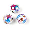 Ocean Theme Printed Opaque Acrylic Beads, Round, AB Color, Jellyfish, 15.9mm, Hole: 2.8mm