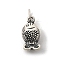 Fine Silver Pendants, Antique Silver, Fish Charms, 16.5x9x8mm, Jump Ring: 6x0.8mm, Inner Diameter: 4mm