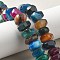 Natural Agate Beads Strands, Dyed & Heated, Faceted, Rondelle, Mixed Color, 15~17x15~17x9~11mm, Hole: 1.2mm, about 19~21pcs/strand, 6.89''~7.48''(17.5~19cm)