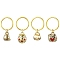 Alloy Acrylic Pendant Decorations, Cat Shapes, Golden, 28~30mm, 4pcs/set