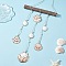Electroplate Sea Shell Hanging Ornaments, with Wood Stick, for Garden & Home Decoration, Camel, 565mm