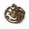 Alloy Pendants, Dragon, Antique Bronze, 36x33x3mm, Hole: 1.8mm