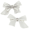 Big Bowknot Decorative Organza Embroidered Collar Trim, with Detachable Buckle Clips, Linen, 198x265x6mm
