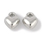 CCB Plastic Pendants, Heart Charms, Platinum, 8x6.5x4.5mm, Hole: 1.4mm