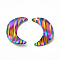 Ion Plating(IP) 304 Stainless Steel Pendants, Moon Charm, Rainbow Color, 19x13x2mm, Hole: 1mm