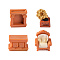 European Style Resin Furniture Display Decoration, Micro Landscape Dollhouse Accessories, Pretending Prop Decorations, Mixed Shapes, Chocolate, 20~25x10~30x15~36mm