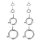 24Pcs 4 Styles 304 Stainless Steel Spring Ring Clasps, Manual Polishing, Necklace Design Materials, Stainless Steel Color, 5~16mm, Hole: 1~3mm, 6pcs/style