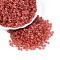 6/0 Transparent Inside Colours Glass Seed Beads, Rondelle, Round Hole, Indian Red, 4x3mm, Hole: 1.2~1.5mm, about 6080pcs/pound