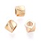 Brass Spacer Beads, Cadmium Free & Nickel Free & Lead Free, Twisted Cube, Real 18K Gold Plated, 3x3x2.5mm, Hole: 1.5mm