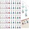 60Pcs Tibetan Style Acrylic Bead Pendant Decorations, Alloy Bowknot Lobster Clasps Charms, for Keychain, Purse, Backpack Ornament, Stitch Marker, Mixed Color, 36mm