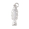 Brass Pendants, Fish, Cadmium Free & Lead Free, Rack Plating, Long-Lasting Plated, with Jump Ring, Platinum, 24x8x2mm, Hole: 3mm