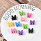 UV Plating Opaque Acrylic European Beads, Large Hole Beads, Mixed Color, Letter M, 21x20.5x13.5mm, Hole: 6mm