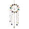 Sun Natural & Synthetic Mixed Stone Chips Hanging Suncatchers, Glass & Raw Gemstone Chamrs for Outdoor & Garden Decor, 507x163x31mm