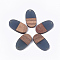 Resin & Walnut Wood Pendants, Oval, Slate Gray, 27.5x15x3.5~4.5mm, Hole: 1.8mm