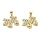 Brass Micro Pave Cubic Zirconia Pendants, Mother Themes, Long-Lasting Plated, Cadmium Free & Lead Free, Rack Plating, Real 18K Gold Plated, Word, 18.5x21.5x2mm, Hole: 3.8x3.3mm