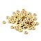 Brass Beads, Flat Round, Real 18K Gold Plated, 6.5x2.5mm, Hole: 1.8mm