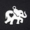Non-Tarnish 201 Stainless Steel Pendants, Elephant with Heart, Stainless Steel Color, 15x17x1mm, Hole: 1.5mm