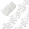 2Yards Polyester Flower Embroidery Lace Trim with Glass Beads, Garment Accessories, White, 2-1/2 inch(63mm), about 2.00 Yards(1.83m)/Set