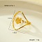 Preserved Flowers 304 Stainless Steel and Epoxy Resin Open Cuff Rings for Women, Golden, Flower, 19.8x17.8mm, US Size 4 1/4~14(15~23mm)