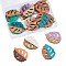 Transparent Resin & Walnut Wood Pendants, with Glitter Paillettes, Leaf, Mixed Color, 37x28x3mm, Hole: 2mm, 20pcs/box