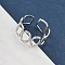 304 Stainless Steel Cuff Rings for Women, Stainless Steel Color, 8.8mm, Adjustable