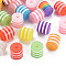 Ghana Stripe Resin Beads, Column, Mixed Color, 8x8mm, Hole: 1.8mm
