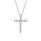 Sterling Silver Geometric Cross Necklace with Zirconia Pendant Elegant Vintage Jewelry