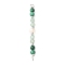 Faceted Round Natural Green Aventurinee & Malachite & Potato Natural Cultured Freshwater Pearl Beaded Connector Charms, with Copper Wire Loops, Platinum, 40x4.5~5x3mm, Hole: 1.8mm