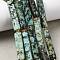 Natural African Turquoise(Jasper) Beads Strands, Column, with Seed Beads, 14~30x6.5~7.5x6.5~7.5mm, Hole: 1mm, about 13~15pcs/strand, 15.87''(40.3cm)~16.06''(40.8cm)