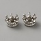 Alloy Rhinestone Settings, Large Hole Beads, Crown, Platinum, Fit for 1.5mm Rhinestone, 11.5x6mm, Hole: 6.5mm