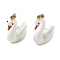 Swan Home Decorations, Handmade Lampwork Display Decorations, White, 21.5~24x14.5x25.5~26.5mm