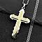 Religion Cross 201 Stainless Steel Pendant Necklaces for Women, Golden & Stainless Steel Color, 23.50 inch(59.7cm)