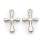 CCB Plastic Pendants, Cross, Platinum, 20x13x3mm, Hole: 2mm