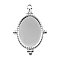 Non-Tarnish 304 Stainless Steel Pendant Cabochon Setting, Oval, Stainless Steel Color, 24x16x2mm, Hole: 1.5mm, Tray: 14x10mm