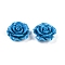 Synthetic Coral Carved Beads, Dyed, Flower, Dodger Blue, 19.5x9mm, Hole: 1.3mm