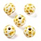 Wood European Beads, Large Hole Beads, Flower, Gold, 15.5~16x14.5mm, Hole: 4mm