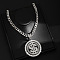 Hip-hop Style Zinc Alloy Crystal Rhinestone Pendant Cuban Link Chain Necklaces, Silver Color Plated, Dollar Sign, 23.62 inch(60cm), Pendant: 60x60mm