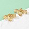 304 Stainless Steel Stud Earrings, Flower, Golden, 20x31mm