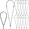 20Pcs Adjustable Waxed Polyester Cord Necklace Making, with Brass Bails, Platinum, Black, 14.17~26.77 inch(36~68cm)